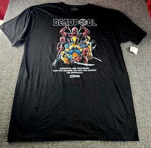 Deadpool 3 Wolverine Mens 2XLT Movie Themed Black T Short New - Picture 1 of 7