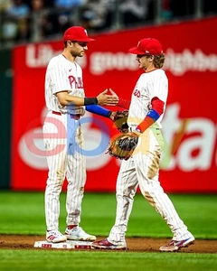 Trea Turner & Alec Bohm Handshake Philadelphia Phillies 8x10 MLB Baseball Photo - Picture 1 of 1