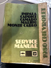 1980 Chevrolet Impala Caprice Camaro Malibu Monte Carlo Shop Service Manual 80