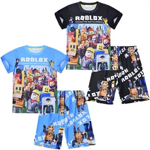 Kids Boys Roblox Costume Girls T-Shirt Pants Outfits Sleepwear Pyjamas Pjs Set - Picture 1 of 6