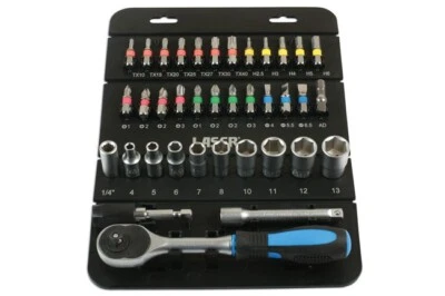 Laser Socket & Bit Set 1/4"D 37pc - 7310 - Image 1 of 4