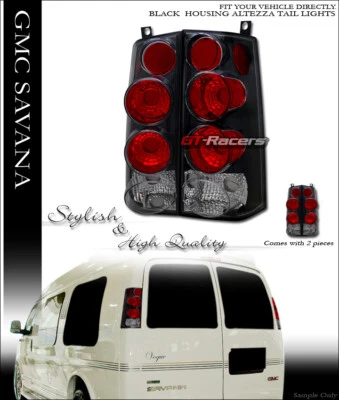 For 2003-2008 Chevy Express GMC Savana Van Black Sport Altezza Tail lights Lamps - Image 1 of 3