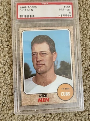 1968 Topps - High # Dick Nen #591 PSA 8 - Image 1 of 2