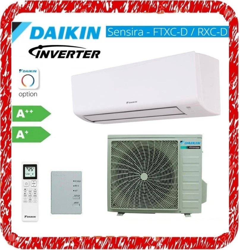 Daikin Sensira FTXC35D/RXC35D Climatisation 12000 Btu Étrier Housse Wifi A