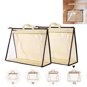 2PCS Dust Bags for Handbags Clear Purse Storage Organizer Non-Woven Hanging B... - Picture 1 of 8