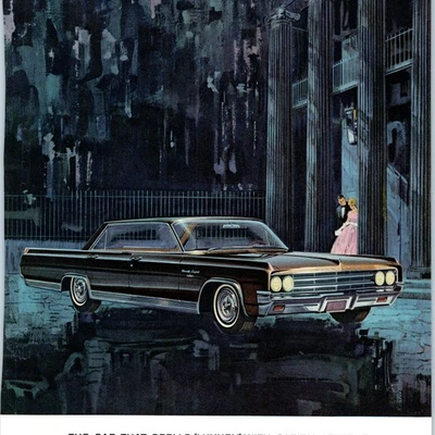 1968 Oldsmobile Ninety-Eight LS Black Car Print Ad Luxury Sedan Formal Vtg - Image 1 of 3