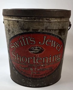 Vintage 1930er große 17 Pfund Swift & Company Juwelenverkürzung Werbedose - Bild 1 von 11