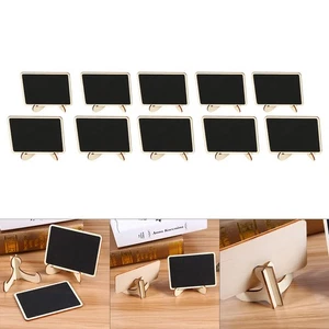 10PCS Wooden Mini Blackboard Chalkboard Message Note Board With Stand Holder HG - Picture 1 of 10