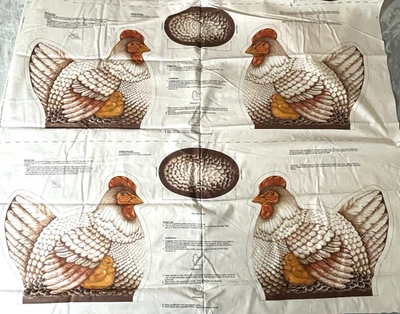 Cranston Print Works Fabric Panels Hen & Chick Farmlife Collection Screen Print - Image 1 of 4