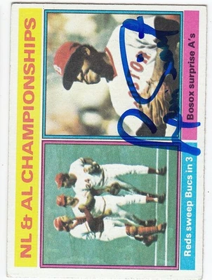 1976 Topps ASSINADO AUTOGRAFADO Luis Tiant Red Sox AL & NL Championship # 461 - Imagem 1 de 2
