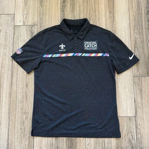 Nike Dri-FIT New Orleans Saints Crucial Catch Intercept Cancer Awareness Polo M - Picture 1 of 6