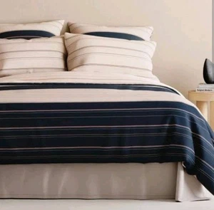 💜MANNIX Cotton Percale 3pc QUEEN Quilt Cover Set in Coal by SHERIDAN RP $250💜 - Picture 1 of 3