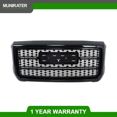 For 15-19 GMC Sierra 2500HD 3500HD Denali Gloss Black Front Upper Grille New Foto 1 de 4