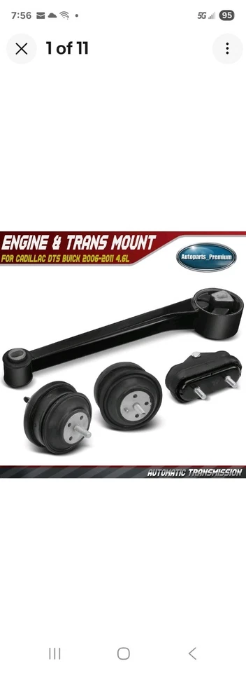 4x Engine & Automatic Transmission & Torque Strut Mount for Cadillac DTS Buick — 第 1/1 张图片