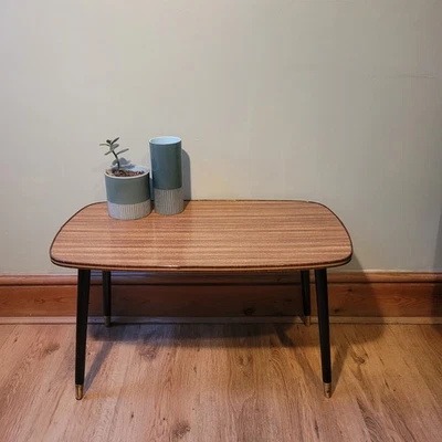 Vintage Mid Century 50s 60s  Side Coffee Table Black Dansette Legs Retro Atomic  - Image 1 of 4