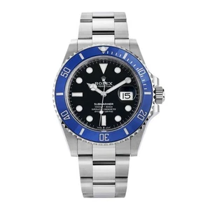 Rolex Submariner Watch 41MM Black Index Hour Markers Dial White Gold - Picture 1 of 10