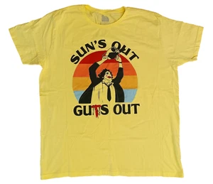 Texas Chainsaw Massacre T Shirt Mens Size 2XL Suns Out Guts Out Yellow Horror - Picture 1 of 5