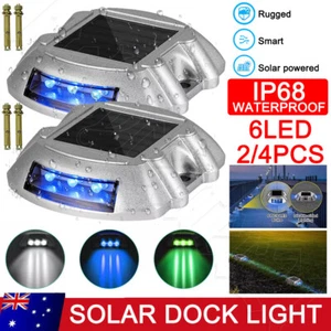 2/4x Solar Driveway Lights Deck Pathway Lights Solar Dock LED Light Safety Light - Picture 1 of 16