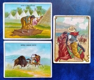 American Tobacco Co. Indian Life In The 60s 1910 x 2, Cowboy Series 1911 x 1