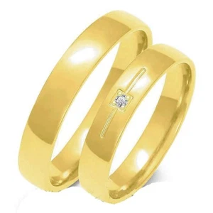 Eheringe Trauringe 333 er Gold Gelb Gold 4mm massiv - Bild 1 von 1