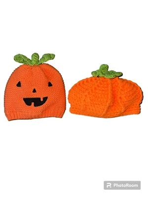 Carters Size 0-3 Newborn 2 Piece Knitted Pumpkin Hat Bundle NWOT - Image 1 of 4
