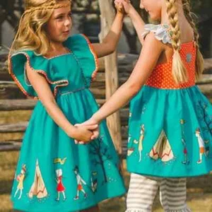 Eleanor Rose Thanksgiving native sleveless dress size 6-7 blue turquoise - Picture 1 of 13