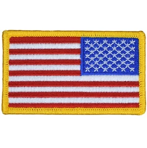 Reverse American Flag Patch - United States USA Right Shoulder (Iron or Sew  On) - Picture 1 of 1