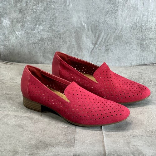 CLARKS COLLECTION Mocassini Forati Donna Fucsia Scamosciato Juliet Hayes Taglia 8