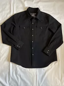 First MFG Co Heavy Motorcycle Mens XXL Shirt/Jacket 20oz Black Raw Canvas EUC - Picture 1 of 6