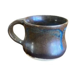 Ceramic Mug Handmade Brown Blue Glazed - Picture 1 of 4