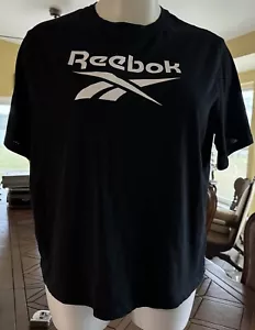 T-shirt maglietta maniche corte Reebok donna taglia 4XL taglie forti logo grande identità - Foto 1 di 6
