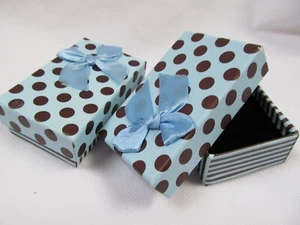 24x Blue Polka Dots Gift Boxes For Jewellery Bracelet Necklace Watch Gift Sets - Picture 1 of 2