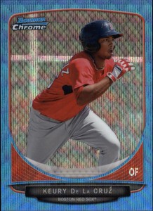 2013 Bowman Chrome Prospects Blue Wave Refractors Card #BCP219 Keury de la Cruz 