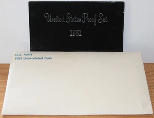 1981 PDS Proof and Non Circolated Monete Annuali In perfette condizioni USA 19 Monete con 4 SBA $1 - Foto 1 di 3