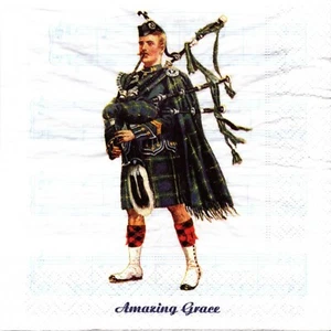 RARE SERVIETTES EN PAPIER ECOSSE ECOSSAIS. PAPER NAPKINS SCOTLAND SCOTTISH SONGS - Imagen 1 de 3