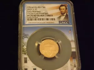 2021-S Penny Early Releases Flag Label NGC PF 70 ULTRA CAMEO - Picture 1 of 2