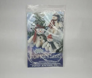Indygo Junction Snow Beany Buddies Pattern For 3 Shaggy Plush Felt Snowmen - Picture 1 of 6