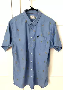 CAMISA RIP CURL HOMBRE "HULA GIRL" AZUL ABOTONADA MANGA CORTA TALLA XL - Imagen 1 de 10
