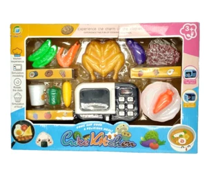 Kitchen Microwave and Food Kitchen Toy Set For Kid Cook A Meal Imagine Play - Picture 1 of 12