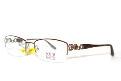 NEW SOUTH HAMPTON SH 3007 BR BROWN SEMI RIMLESS WOMENS EYEGLASSES RX 52-17-135MM - Image 1 of 4