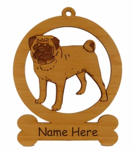 Pug Standing Ornament 083759 Personalized With Your Dogs Name - Picture 1 of 1