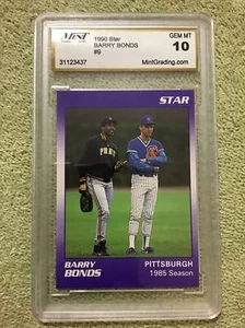 Star Barry Bonds #9 Piratas Gigantes 1990 graduado MGS 10 gema como nuevo - Imagen 1 de 2