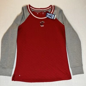 Antigua Miami Heat Women's Medium Pullover MVP Quilted Sweatshirt Red New - Picture 1 of 8