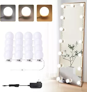 16 LED Vanity Mirror Lights Stick-On Dimmable Bulbs Insert Hollywood Style - Picture 1 of 7