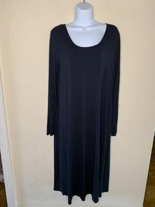 J.JILL Damen Maxikleid Langarm Rundhals MT Schwarz - Bild 1 von 9