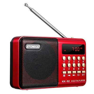 Rechargeable Mini Digital Portable Radio MP3 Music Player FM USB SD Card Speaker