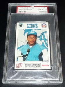 PSA 10 Gem MT Rc Barry Sanders Rookie 1989 Lions Police #11 Oscar Mayer Claussen - Picture 1 of 11