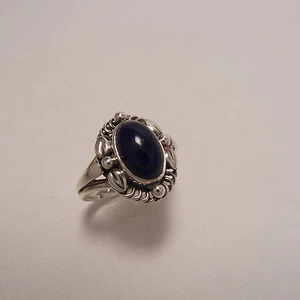 Georg Jensen Sterling Silver Lapis Lazuli Ring #1A, US 8.5, UK Q1/2 - Picture 1 of 12