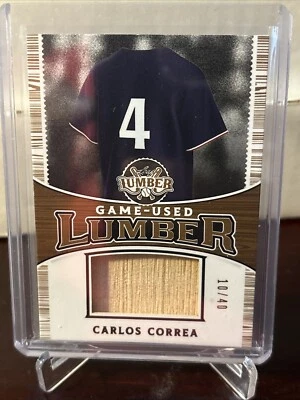 Murciélago de madera usado juego de bronce Carlos Correa 2024 hoja madera #17/40 Foto 1 de 3