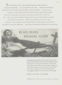 1943 WWII wounded dying soldier PRINT AD Citizen Service Corps Government war - Picture 1 of 1